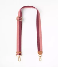 Striped Leather Trim Bag Strap