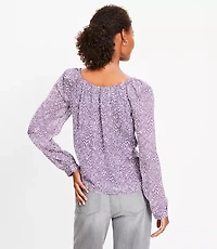 Petite Tulip Striped Sweetheart Neck Blouse