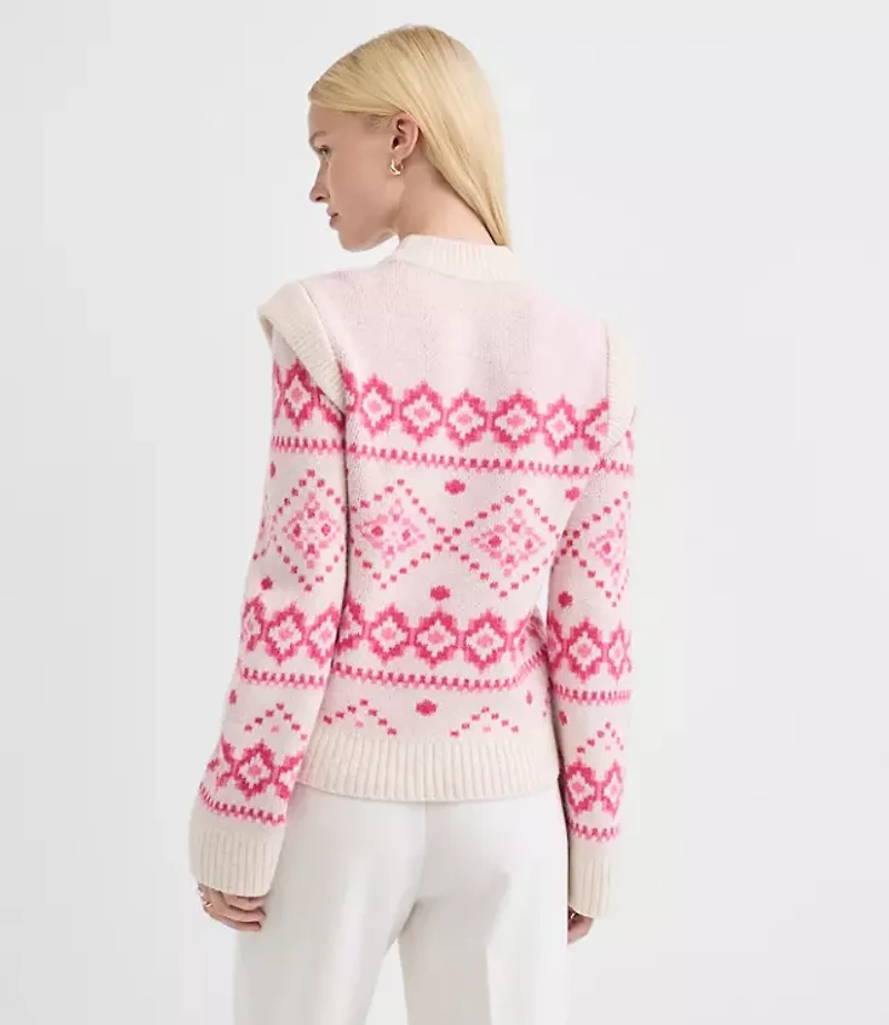 Fair Isle Shoulder Trim Sweater