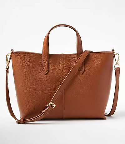 Leather Crossbody Tote Bag