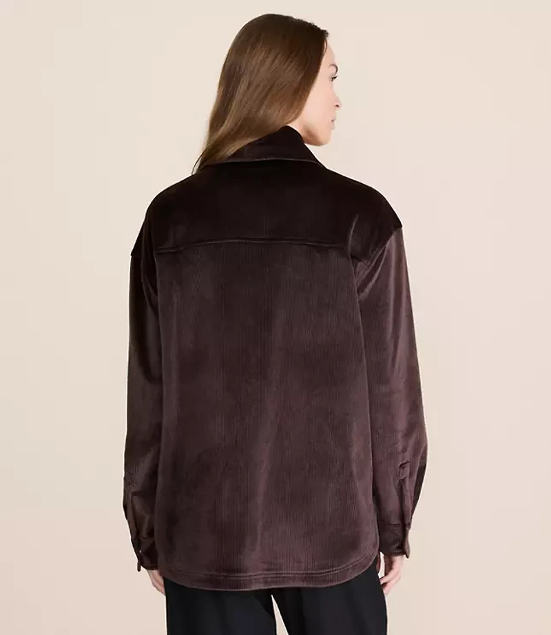 Lou & Grey Ribbed Velour Shirt Jacket