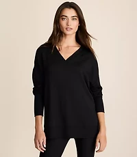 Petite Lou & Grey Ribtrim Signaturesoft V-Neck Top