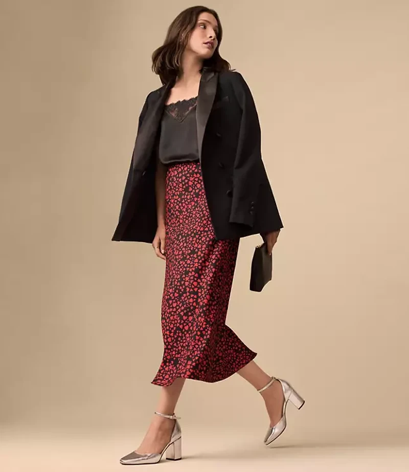 Satin Trim Relaxed Tuxedo Blazer