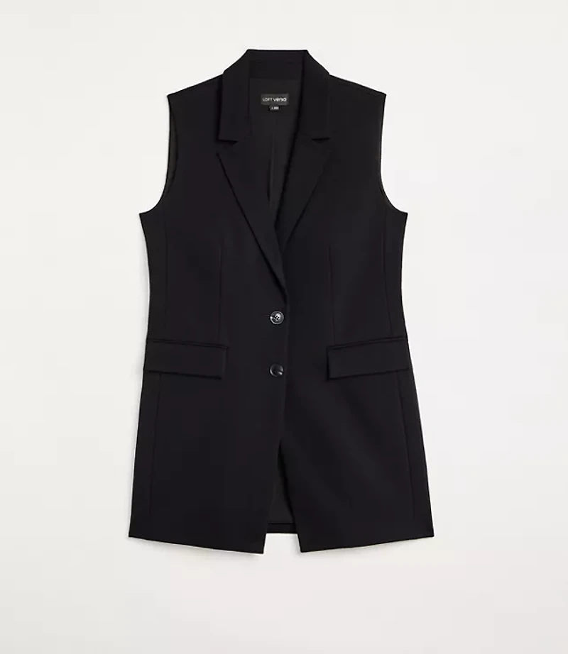 Petite LOFT Versa Ponte Deluxe Long Vest