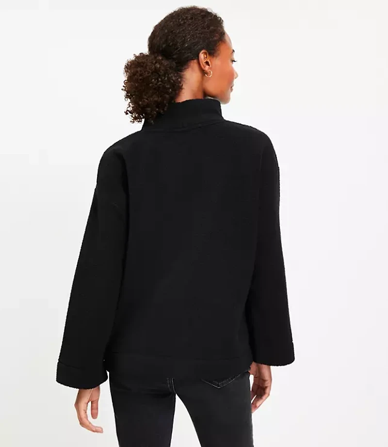 Sherpa Mock Neck Tunic Top