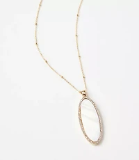 Mother Of Pearl Oval Pendant Necklace