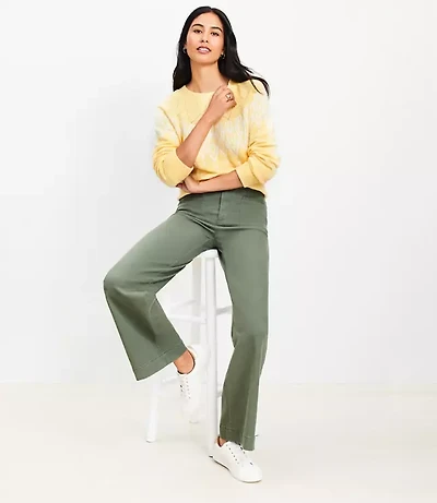 Tall Palmer Wide Leg Pants Twill
