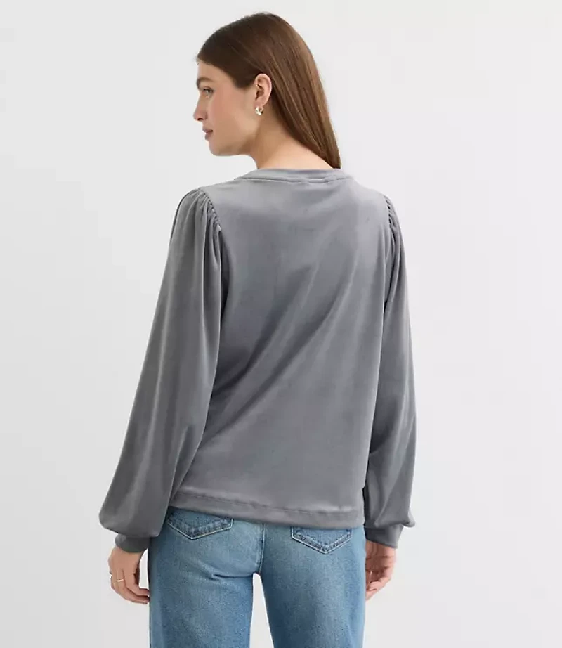 Petite Velour Sweatshirt