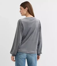 Petite Velour Sweatshirt