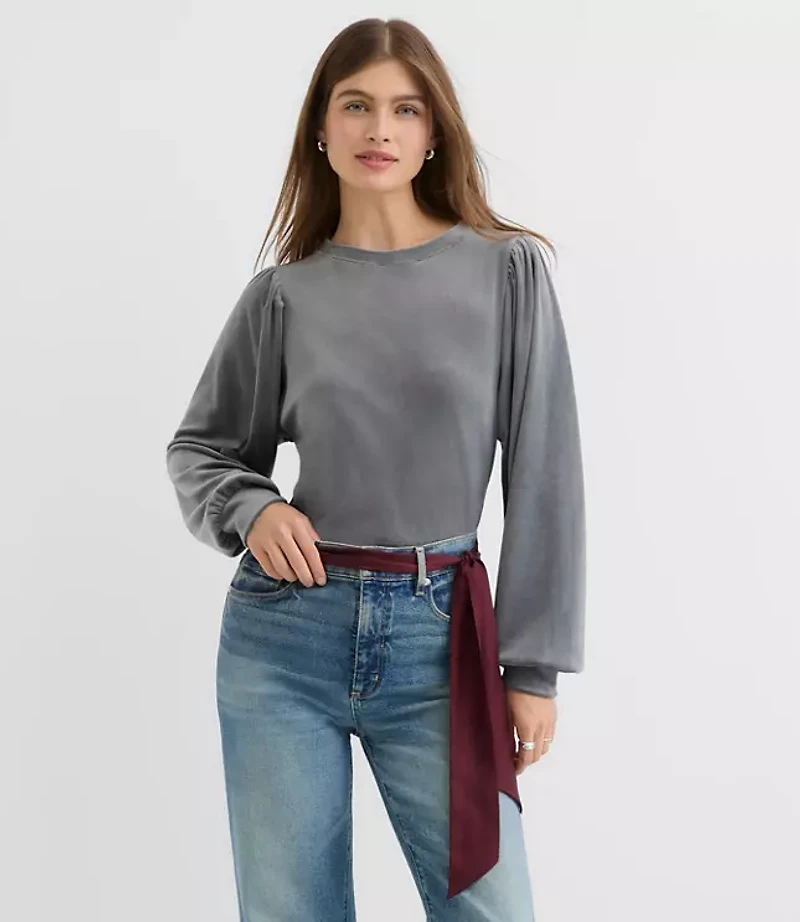 Petite Velour Sweatshirt