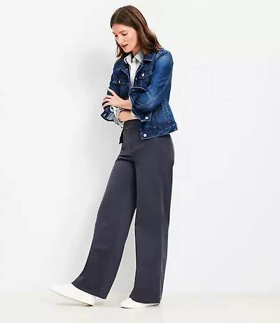 Palmer Wide Leg Pants in Twill