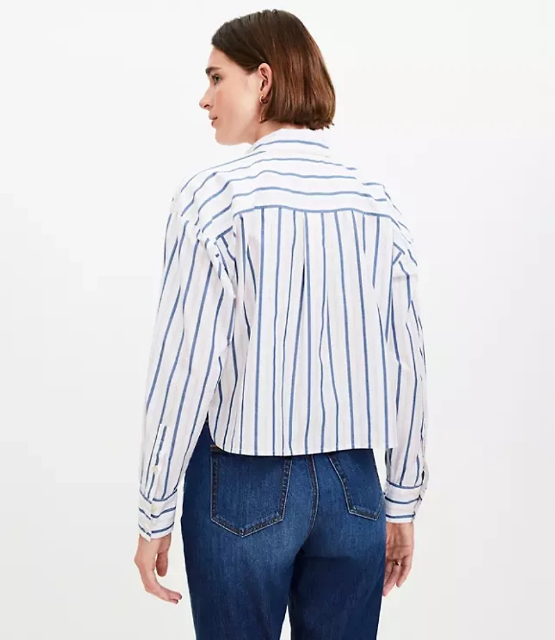 Striped Poplin Modern Pocket Shirt