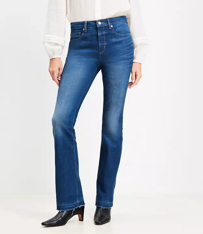 Petite Let Down Hem Mid Rise Boot Jeans in Original Medium Stone Wash