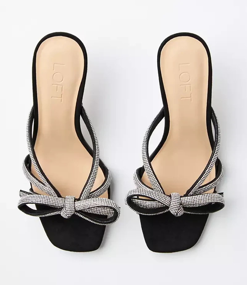 Sparkle Bow Velvet Sandals