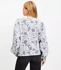 Snowflake Bloom Puff Sleeve Sweatshirt