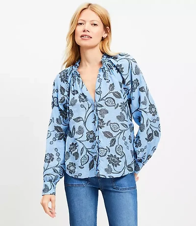 Garden Ruffle Neck Shirt