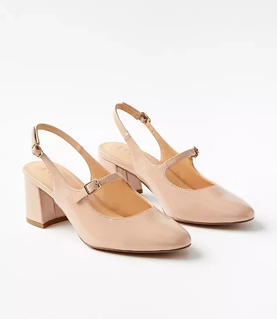 Patent Mary Jane Slingback Heels
