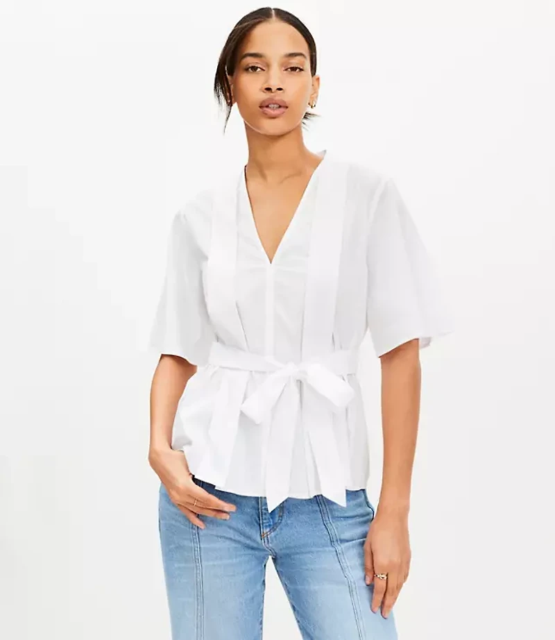 Pleated Belted Top