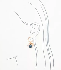 Pearlized Heart Cluster Hoop Earrings