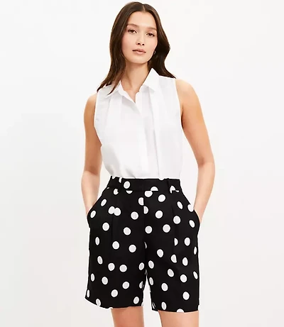 Peyton Shorts in Dotted Linen Blend