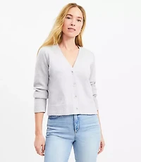 Ribbed Saddle Sleeve V-Neck Cardigan