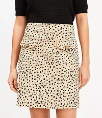 Cheetah Print Twill Mini Pocket Skirt