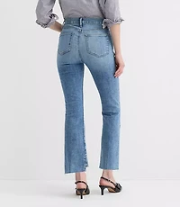 Tall Step Hem High Rise Kick Crop Jeans Classic Mid Wash
