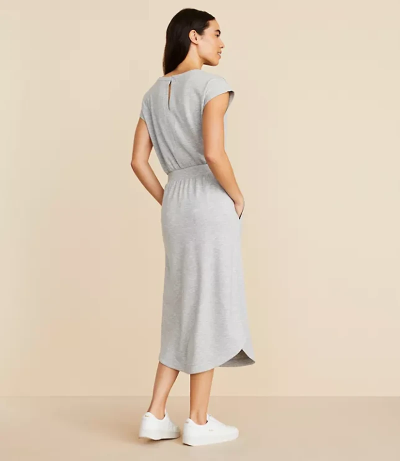 Lou & Grey Heathered Scubasoft Midi Pocket Dress