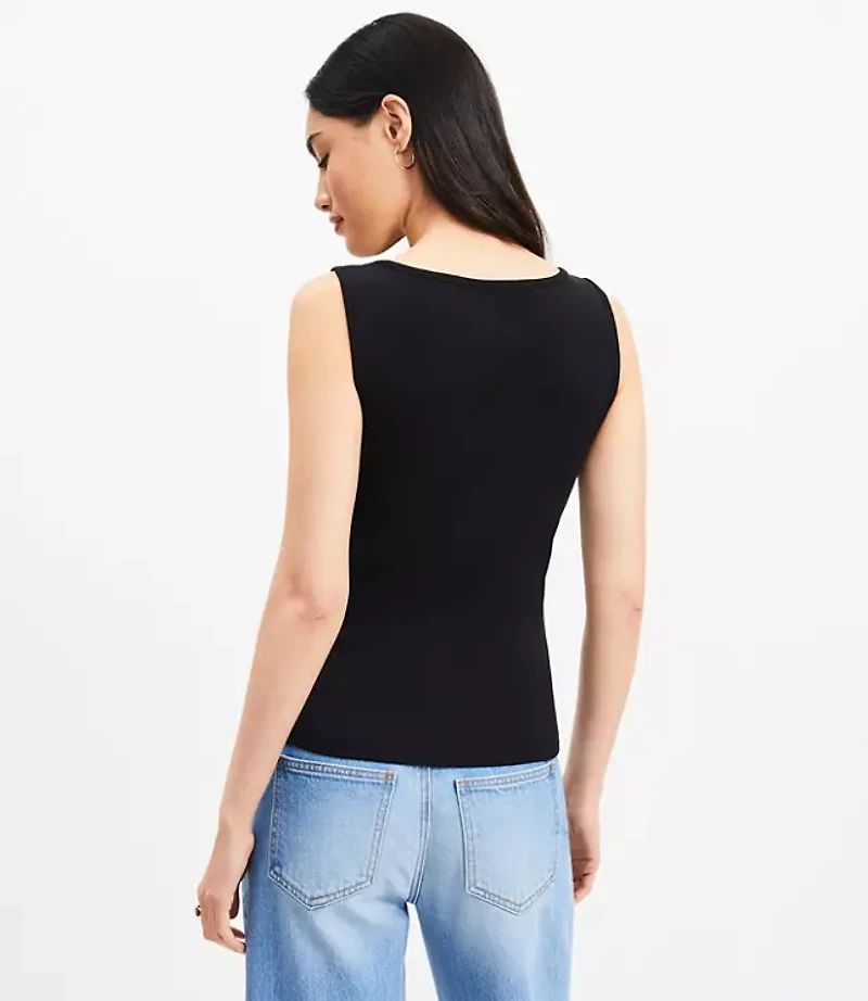 Ribbed Crew Neck Tank Top
