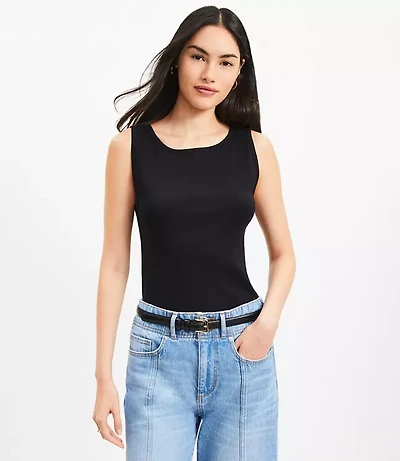 Ribbed Crew Neck Tank Top