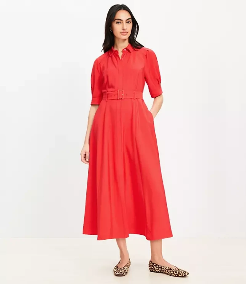Belted Midi Pocket Dress