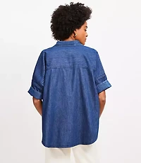 Chambray Dolman Henley Shirt