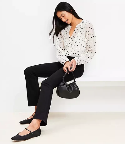 Flocked Cutaway Blouse