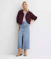 Refined Denim Midi Skirt Classic Mid Indigo