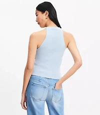 Ribbed Button Halter Sweater