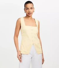 Linen Blend Square Neck Vest Top