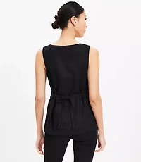 Linen Blend Square Neck Vest Top
