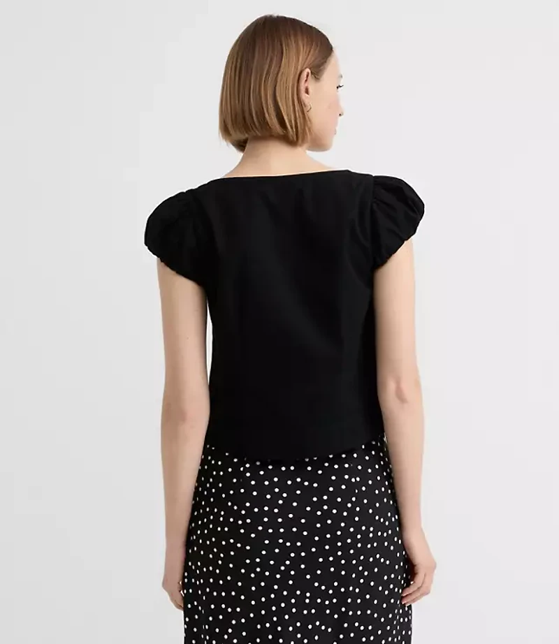 Zip Bubble Sleeve Top