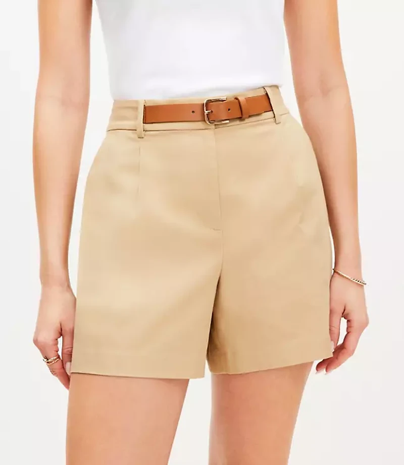 Faux Leather Belted Shorts