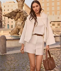 Faux Leather Belted Shorts