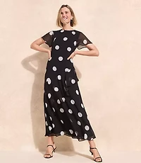Dotted Flounce Maxi Dress