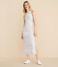Lou & Grey Spacedye Ribbed Open Back Midi Dress