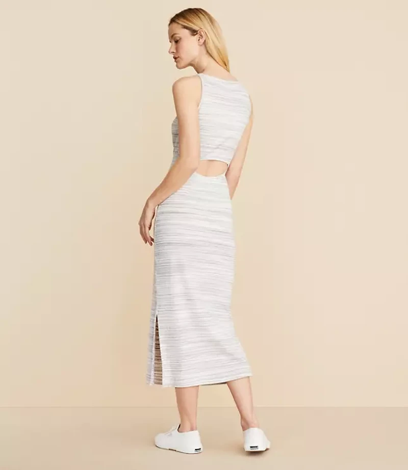 Lou & Grey Spacedye Ribbed Open Back Midi Dress