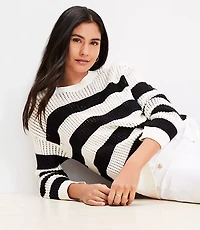Stripe Open Stitched Sweater