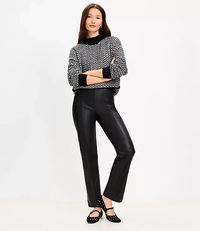 Faux Leather Straight Pants