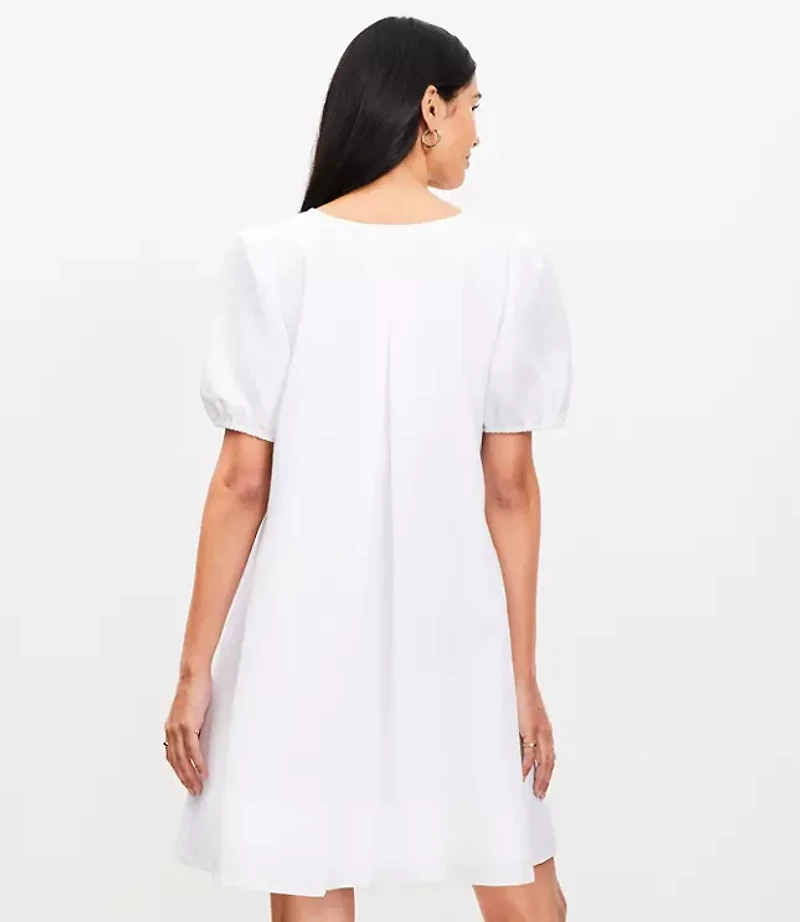 Seamed Linen Cotton Mini Dress