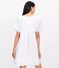 Seamed Linen Cotton Mini Dress
