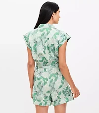 Gardenia Linen Blend Tie Waist Romper