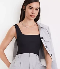 LOFT Versa Ribbed Square Neck Bodysuit