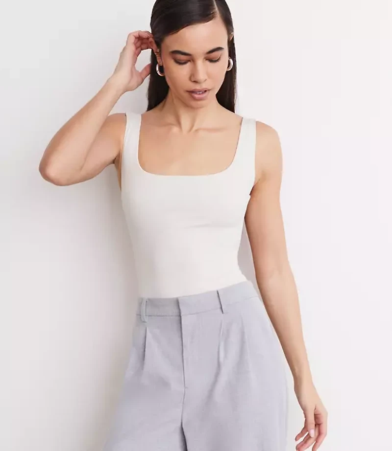 LOFT Versa Ribbed Square Neck Bodysuit